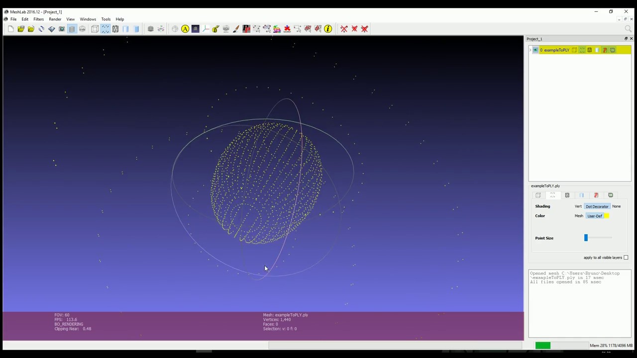 Point Cloud Manipulation in Meshlab