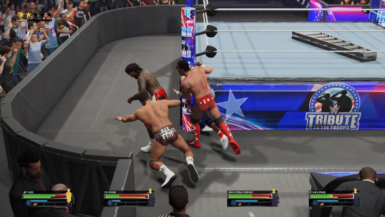 WWE 2K25 JEY USO VS CM PUNK VS JOHN CENA VS ETHAN PAGE