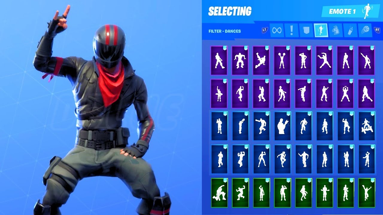 BURNOUT SKIN SHOWCASE WITH ALL FORTNITE DANCES & EMOTES