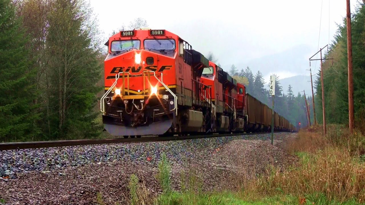 BNSF 5981 Empty Coal Train at Baring, WA