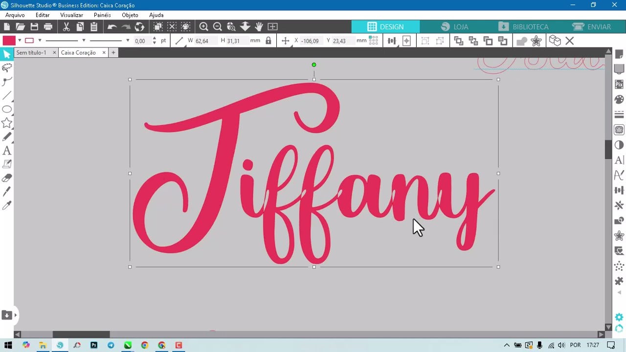 Como Editar Nome no Silhouette Studio com Imagens
