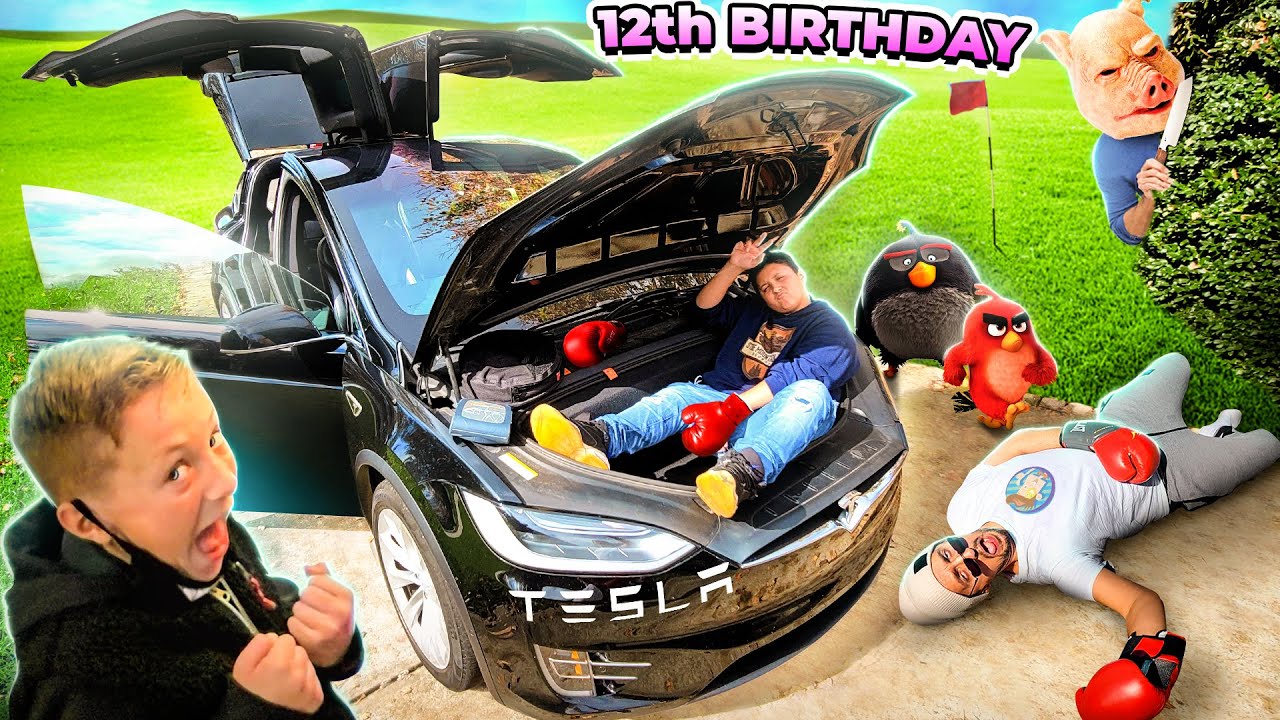 MIKE finally got a TESLA for his BIRTHDAY! 🎂🚗🔑 (FV Family 12th Bday Vlog)