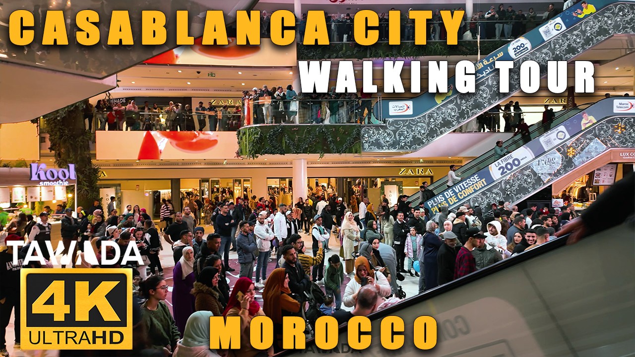 Casablanca city night Walk & Drive tour 🇲🇦 4K UHD Morocco 🇲🇦