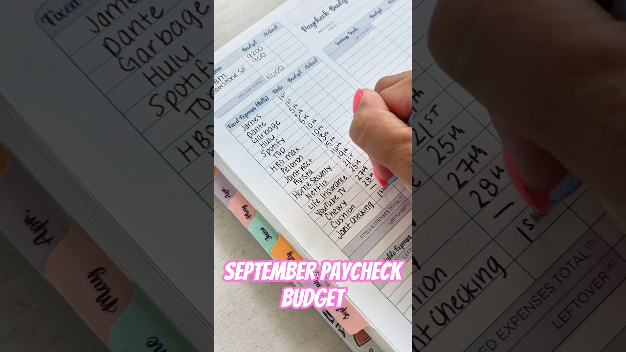 My September Paycheck Budget