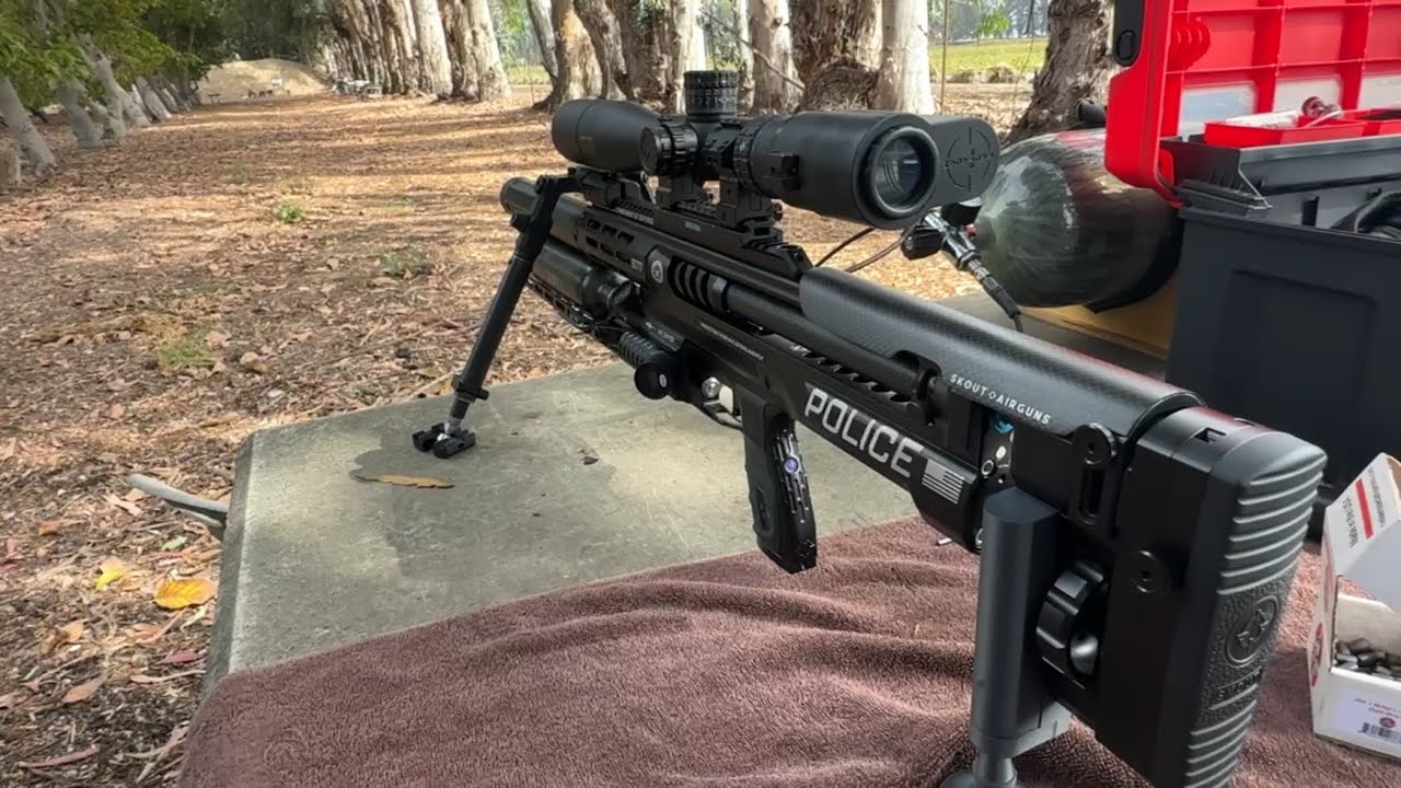 Skout EVO .25cal, testing new barrel with slugs at 100 yards.