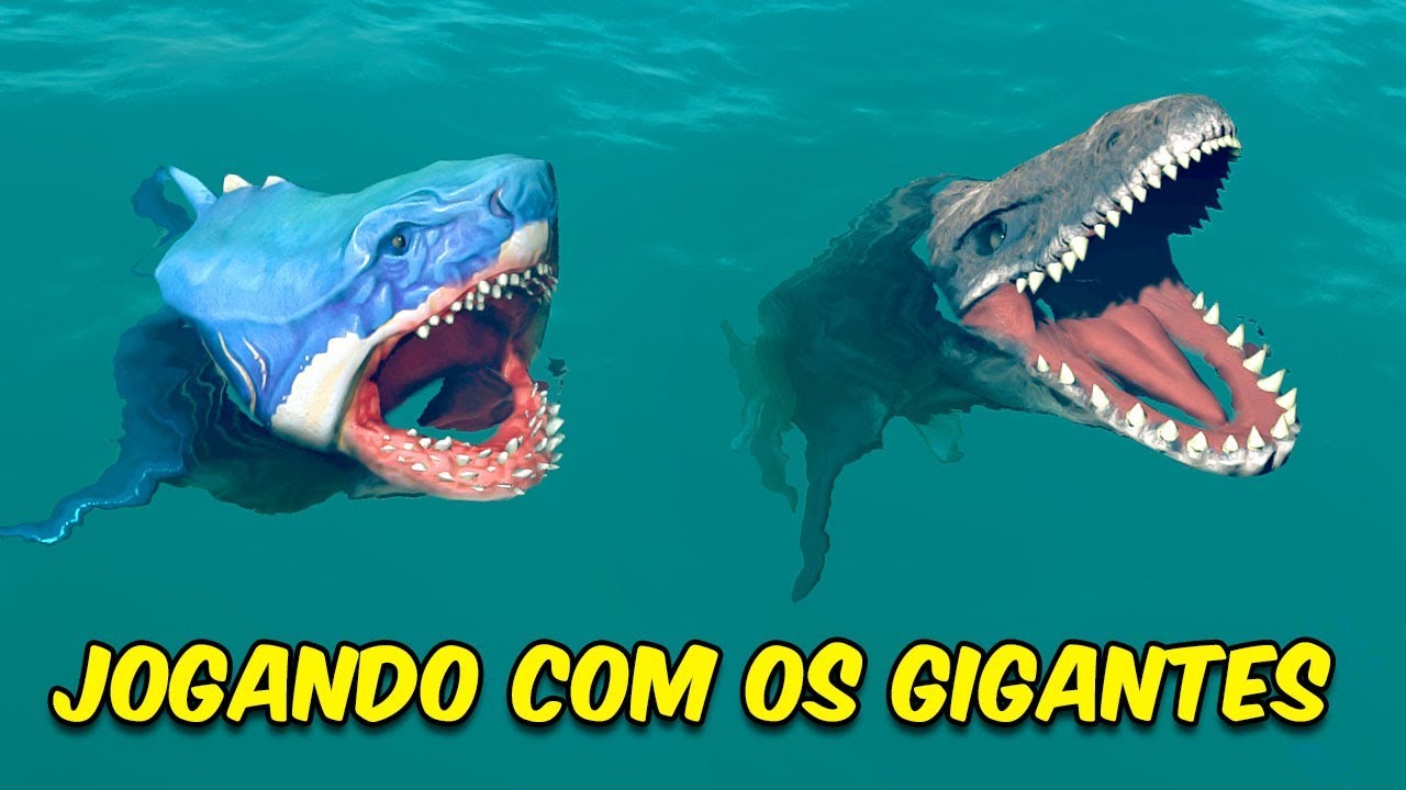 JOGANDO COM O MEGALODON E MOSSASAURO | Feed and Grow Fish