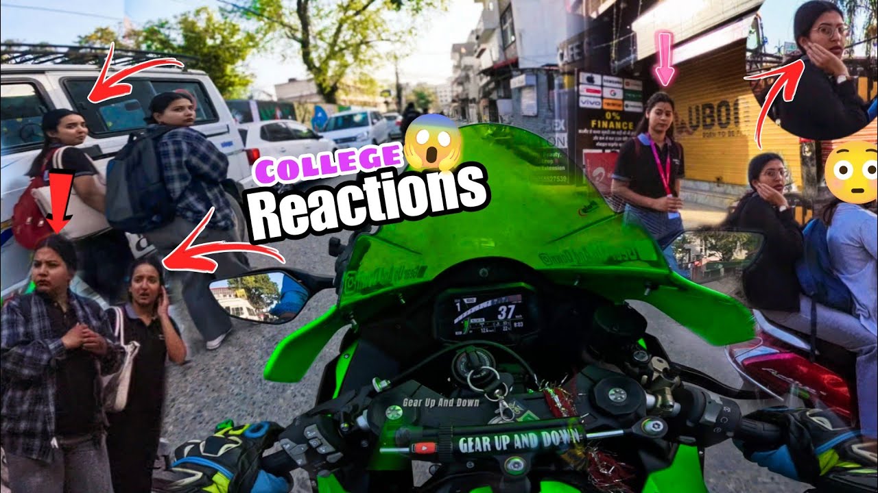 First Day in College on My Zx10r 💕 Cute College Girls Shocking Reactions on Zx10r Loud Exhaust 😳