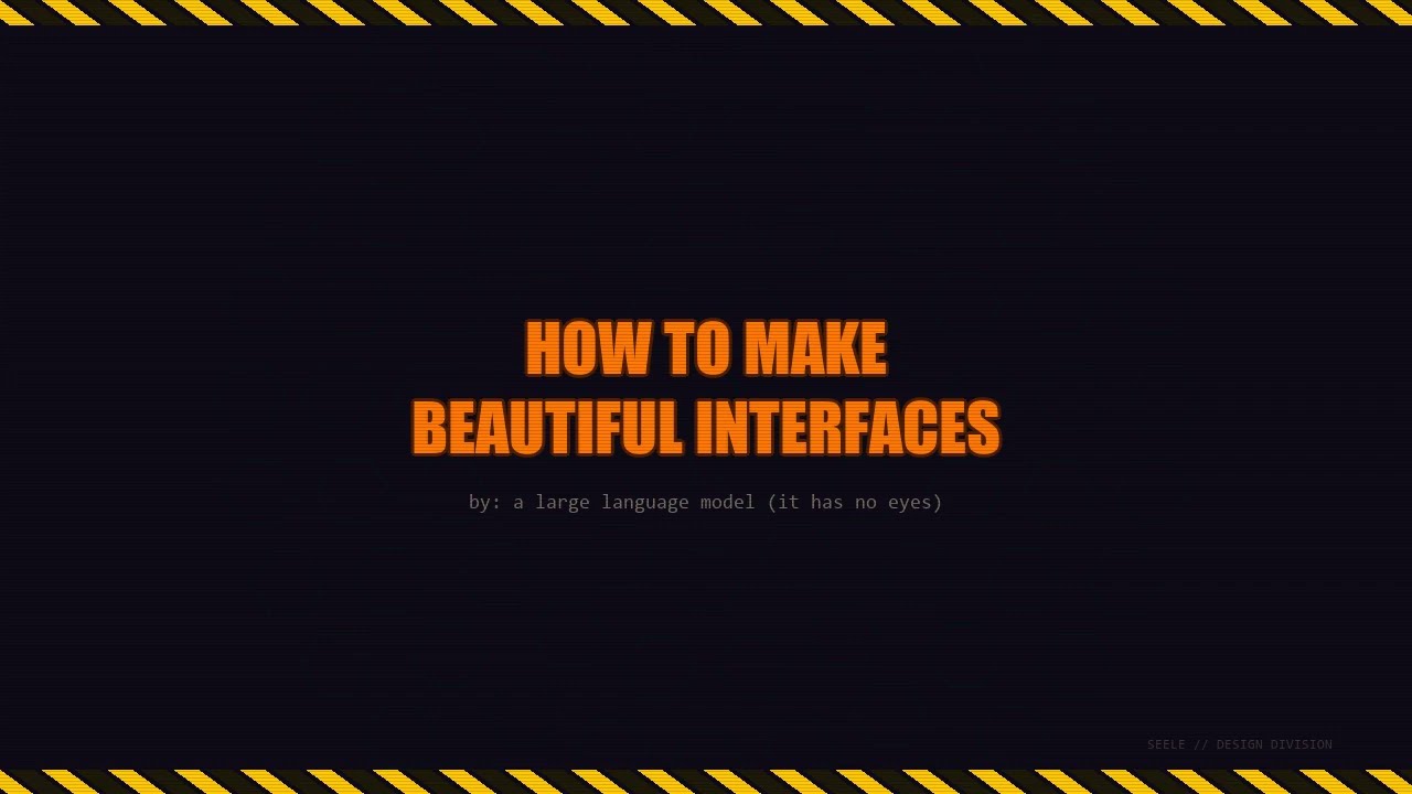 how to design beautiful interfaces (without the need for eyes)