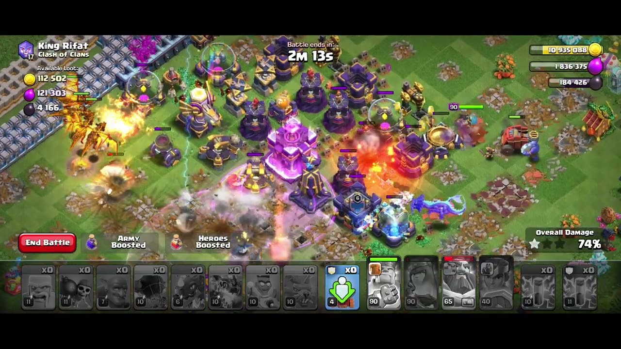 Attacking TH 15 Base at max troops and heroes.| @Dev Domin8 #video #coc 