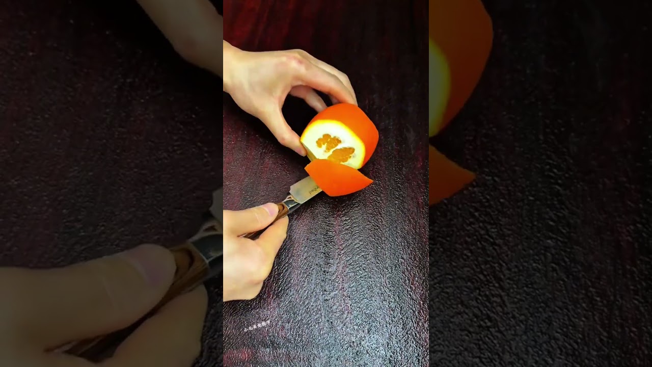 Peel an Orange in 3 Cuts?! 🍊Try This  Hack!