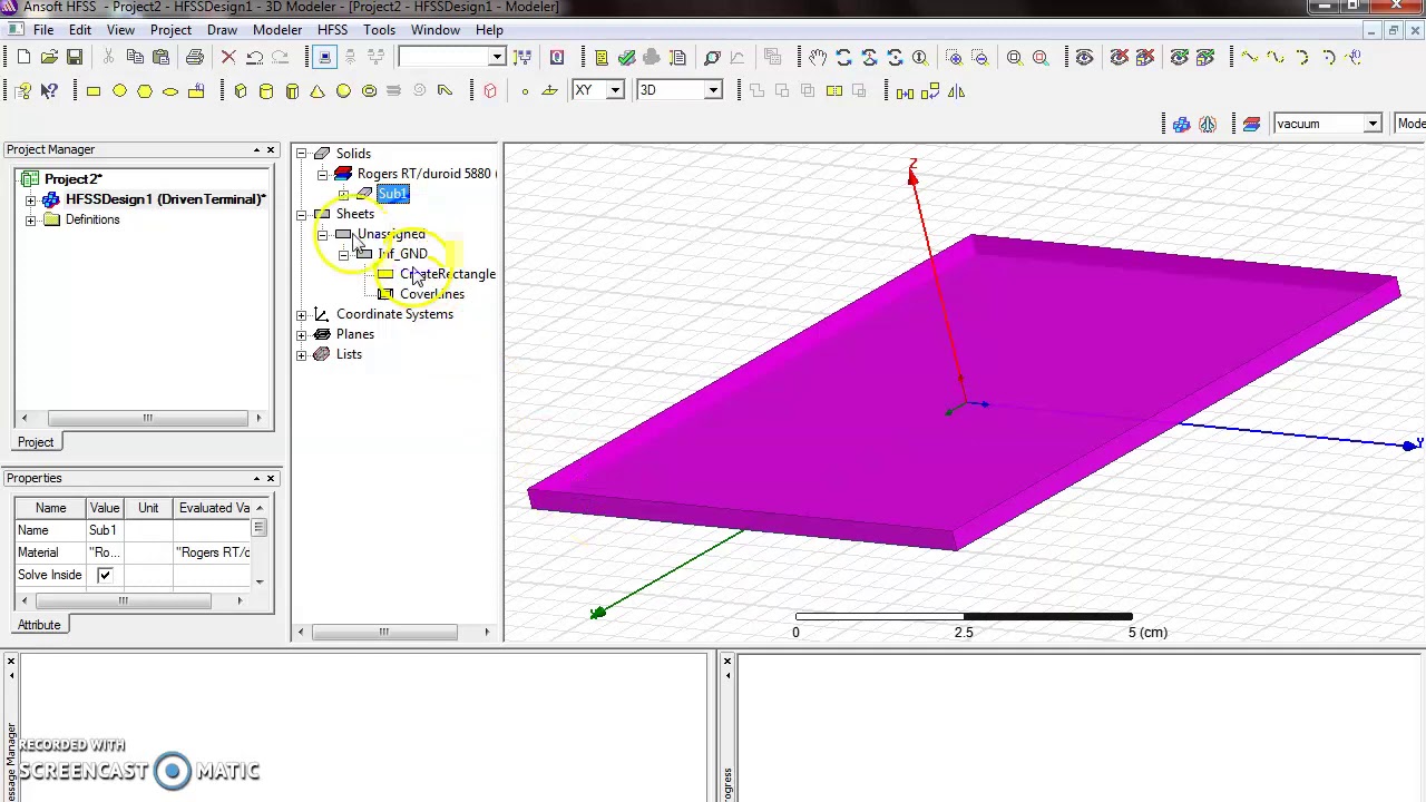 Part 1:  Probe Feed Patch Antenna Design Using HFSS