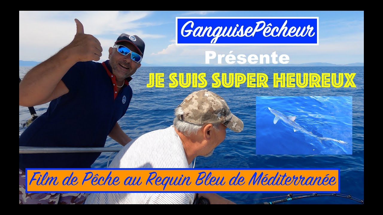 Je suis trop Content d'avoir pêcher un requin Bleu de Méditerranée