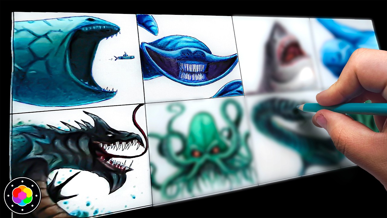 ¡DIBUJANDO MONSTRUOS MARINOS! 🌊☠️ [Bloop, Gran Majá, Leviathan, Cthulhu, Kraken y] | PlastiVerse