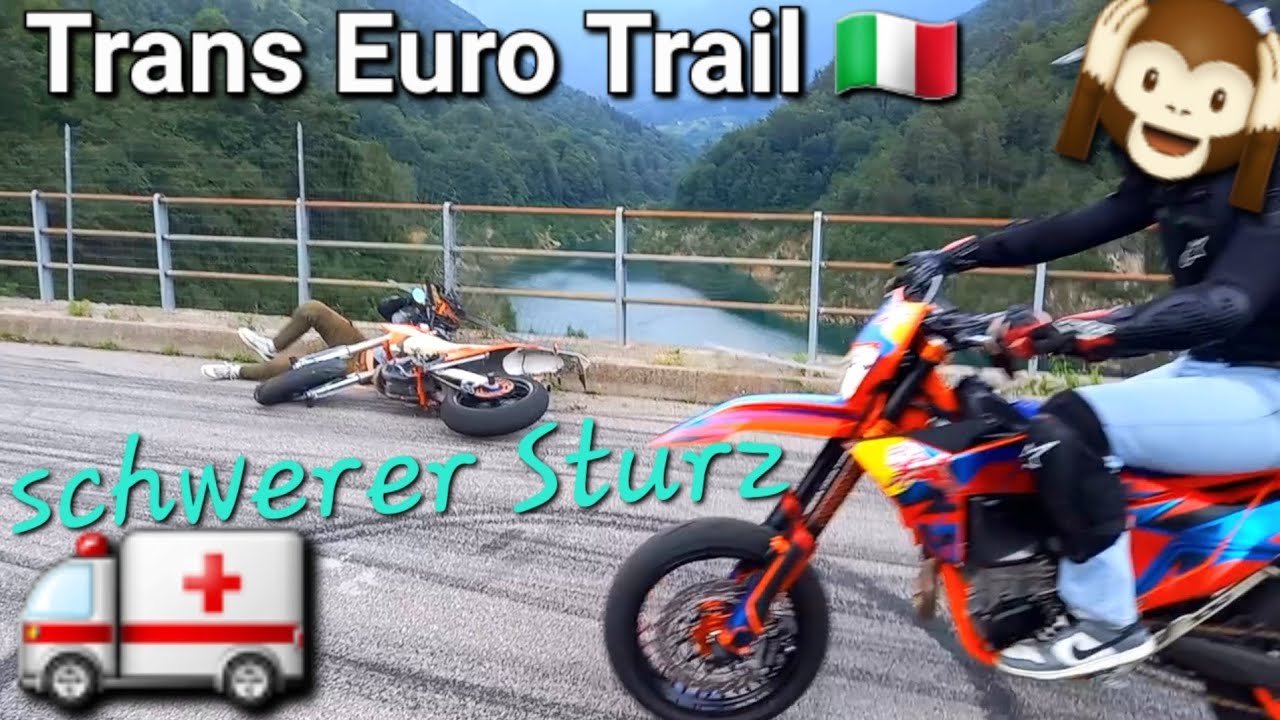 🚑 Schwerer Unfall Trans Euro Trail 🇮🇹 Italien | Supermoto Rennen | Alpenquerung mit der Honda Monkey