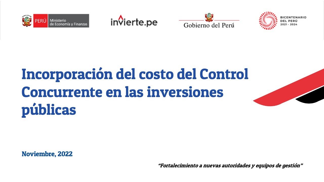 Registro del costo del Control Concurrente en las inversiones públicas