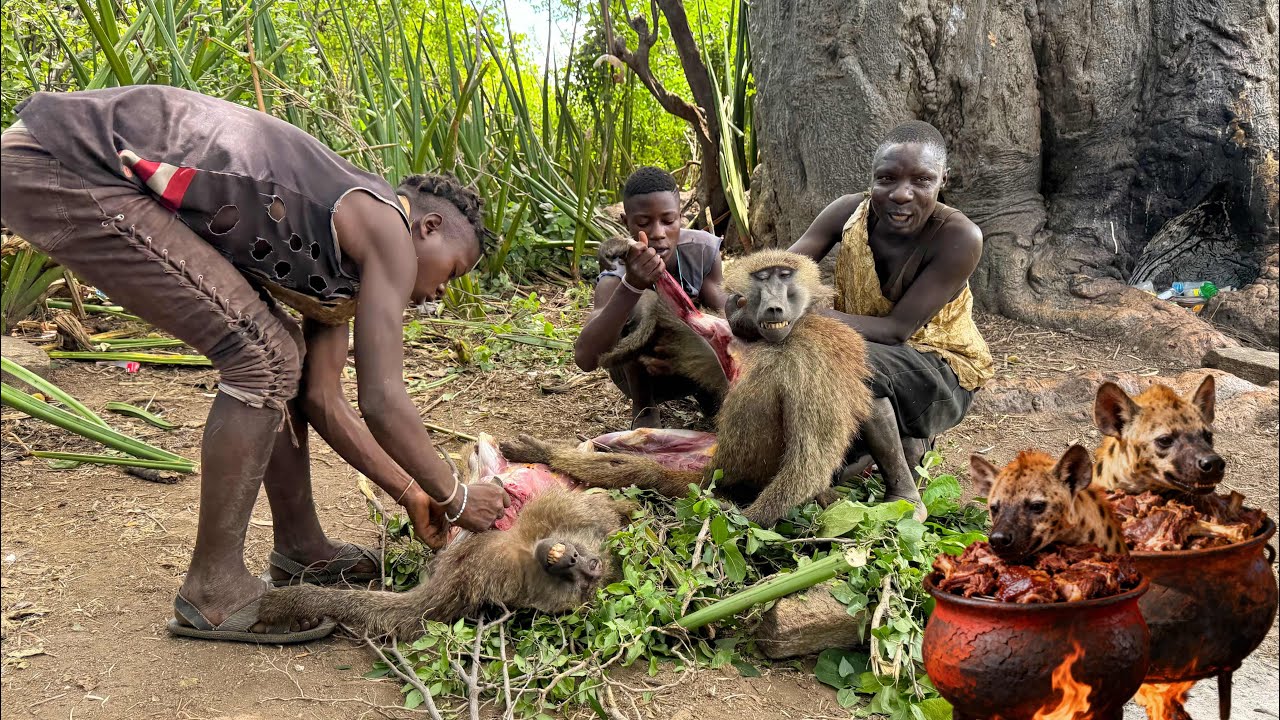 Inside the Hadzabe Tribe Lifestyle | Raw Hunting Experience &ndash; Monkey Eating Tribe