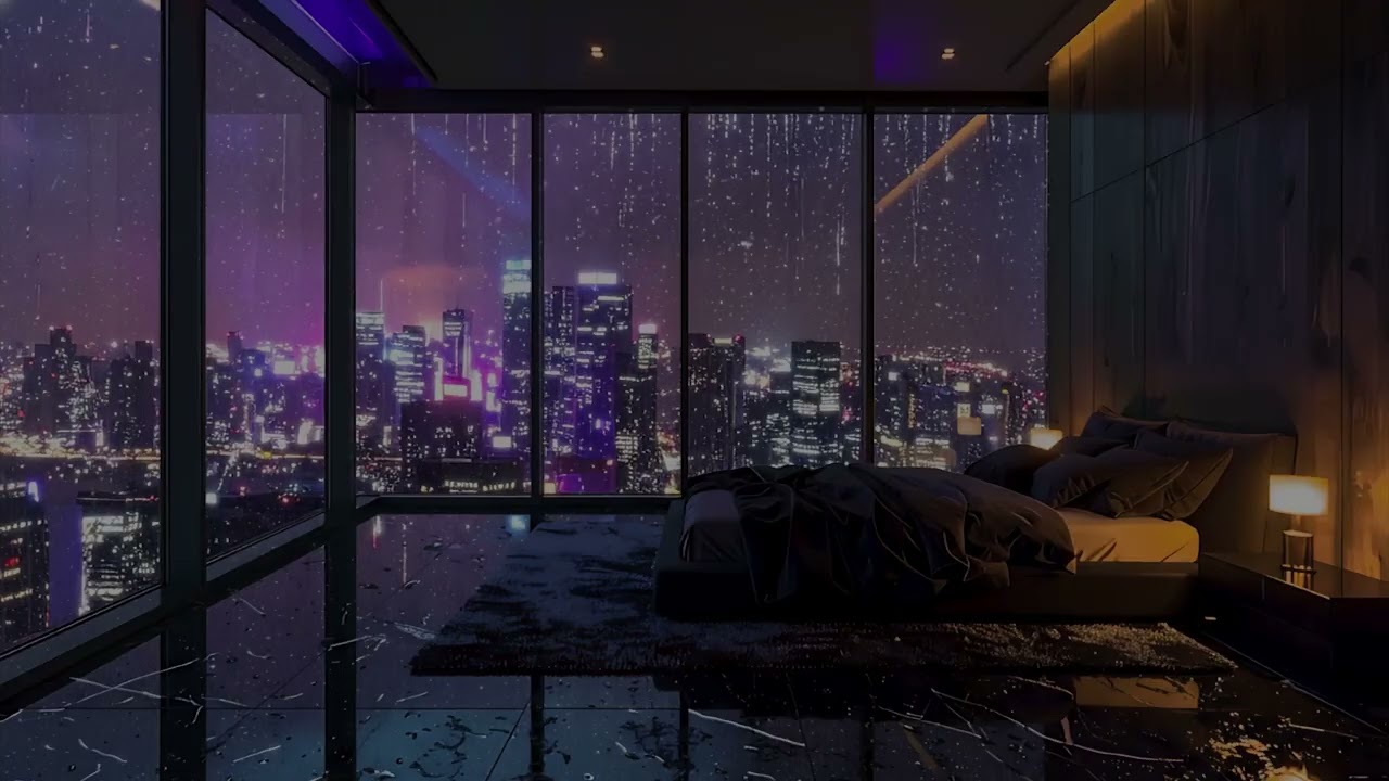 Rain Sounds 🌧️ Cozy Rainy Night in a NYC Apartment | Window Rain for Deep Sleep