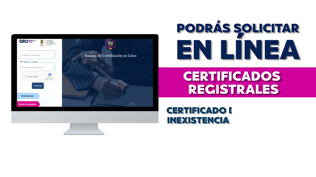 Proceso Certificados Registrales En Línea del Registro Público de Propiedad y Comercio en Querétaro