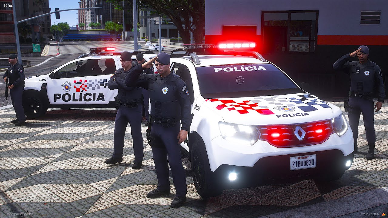 FORÇA PATRULHA BRIGA DE RUA NA PRAÇA PMSP | GTA 5 POLICIAL
