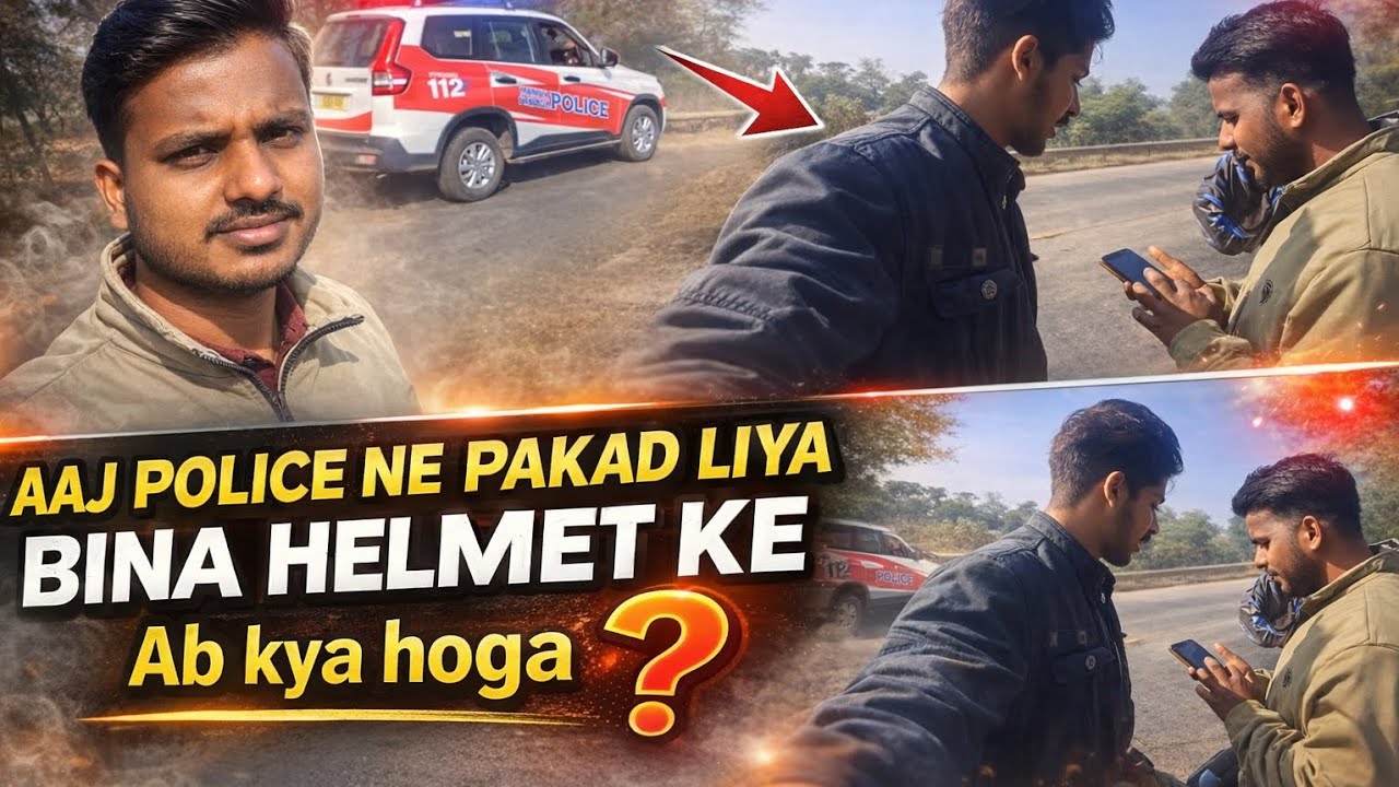 AAJ POLICE NE PAKAD LIYA BINA HELMET KE