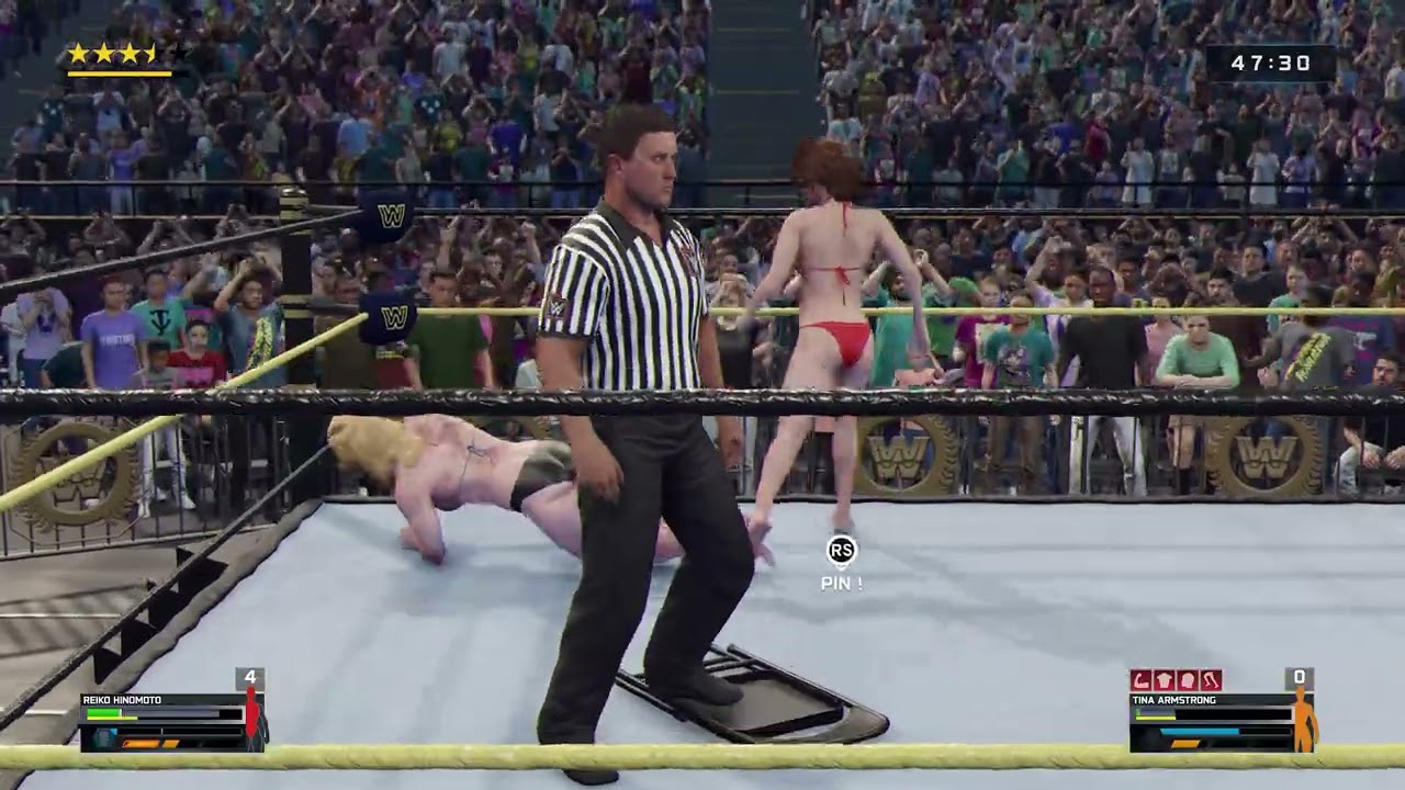 WWe 2K25 Fall Count Ironwoman Bikini Match: Reiko Hinomoto vs Tina Armstrong