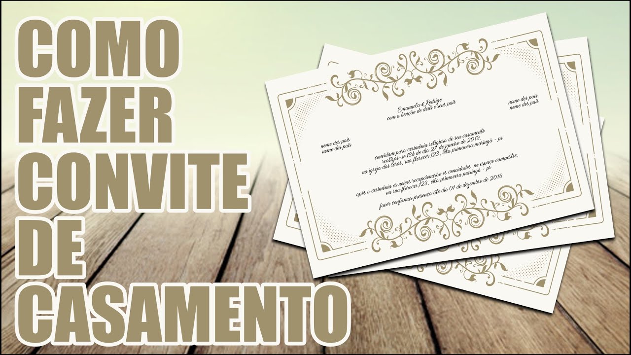 COMO FAZER CONVITE DE CASAMENTO FÁCIL