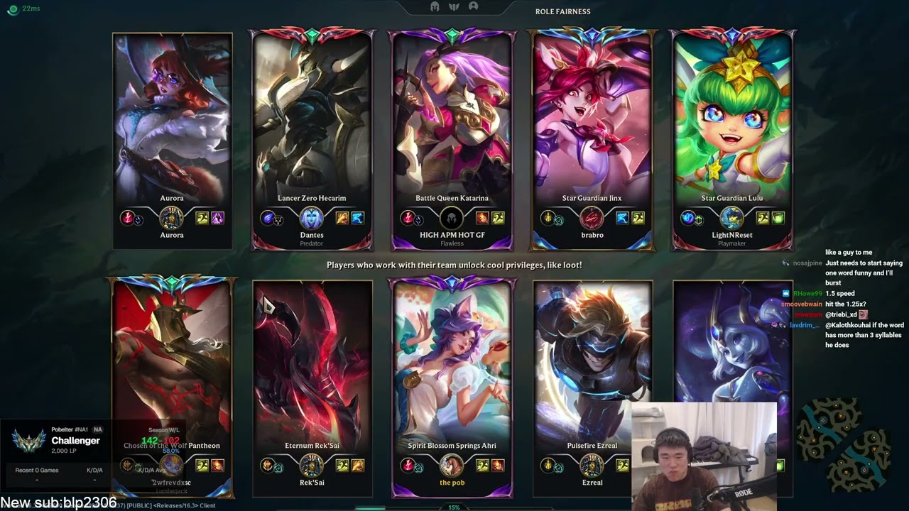 2000 LP mid laner winning games with humble and positive attitude (unlike some other streamers on tw