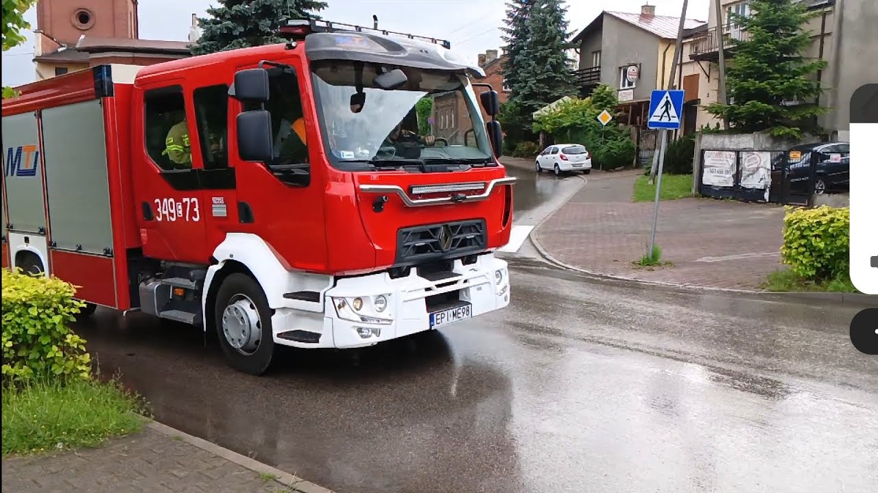 Alarmowanie i wyjazd alarmowy Renault 349[E]73 KSRG OSP Sulejów
