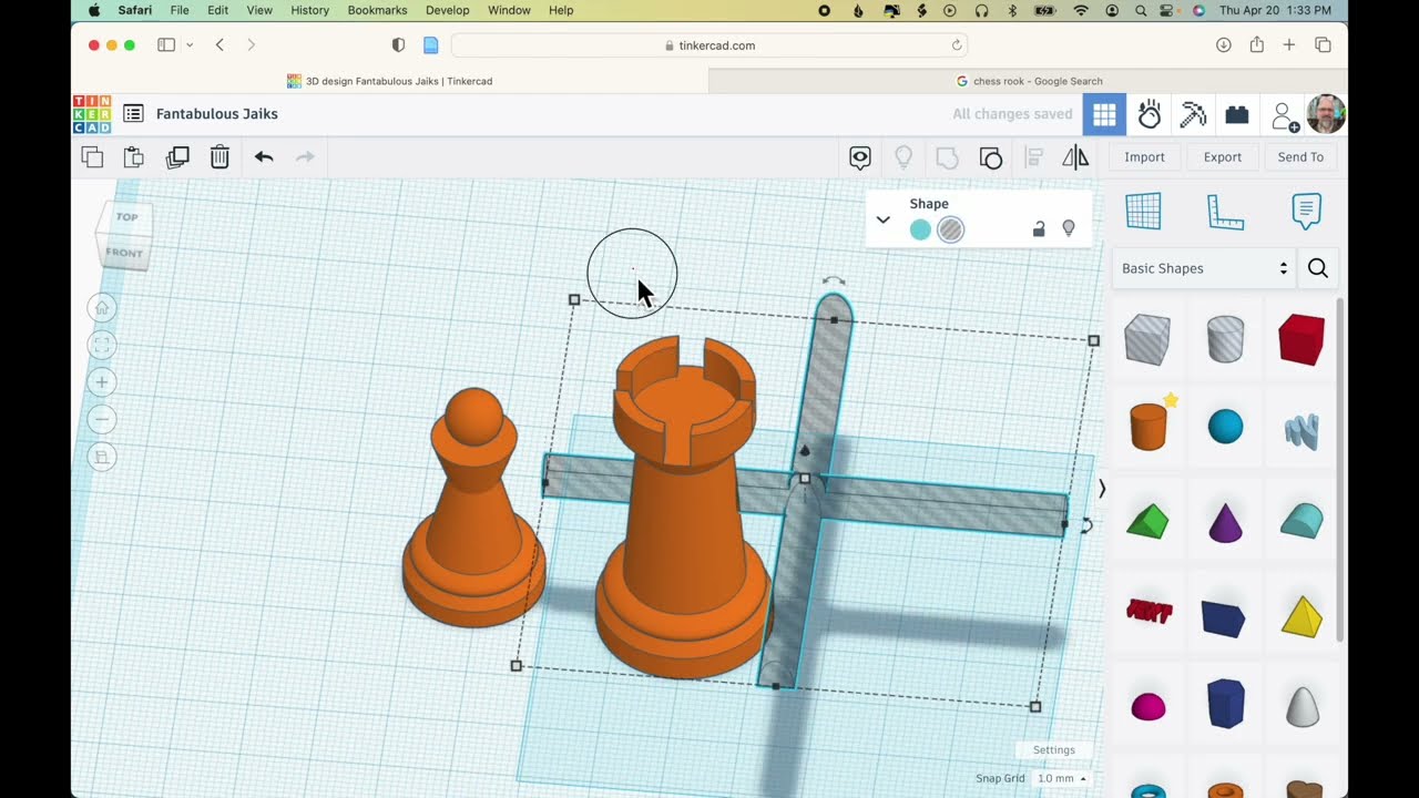 Создание шахматных фигур в Tinkercad