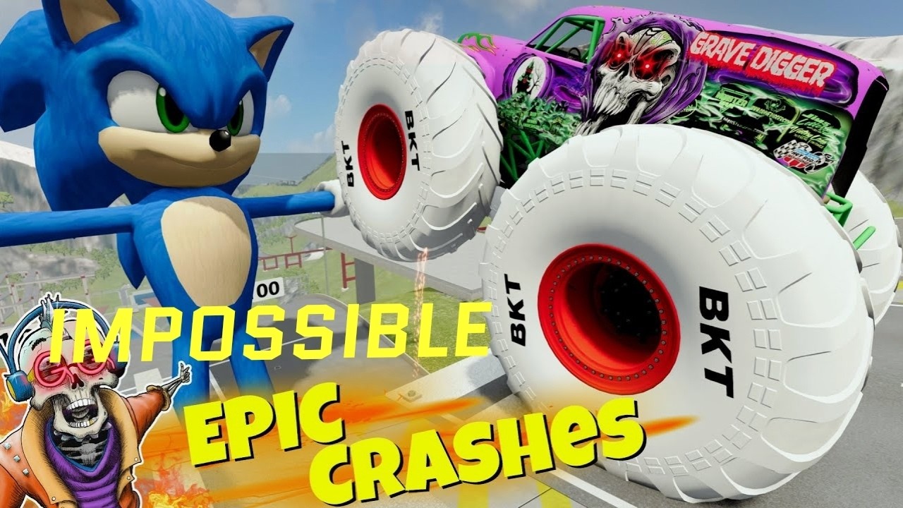 Impossible Monster Truck Stunts on Sky Track!