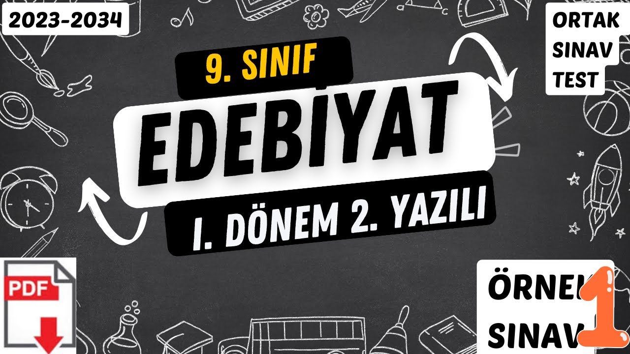 9. Sınıf Türk Dili ve Edebiyatı 1. Dönem 2. Ortak Yazılı / 2023-2024 Eğitim Yılı / Açık Uçlu Sorular