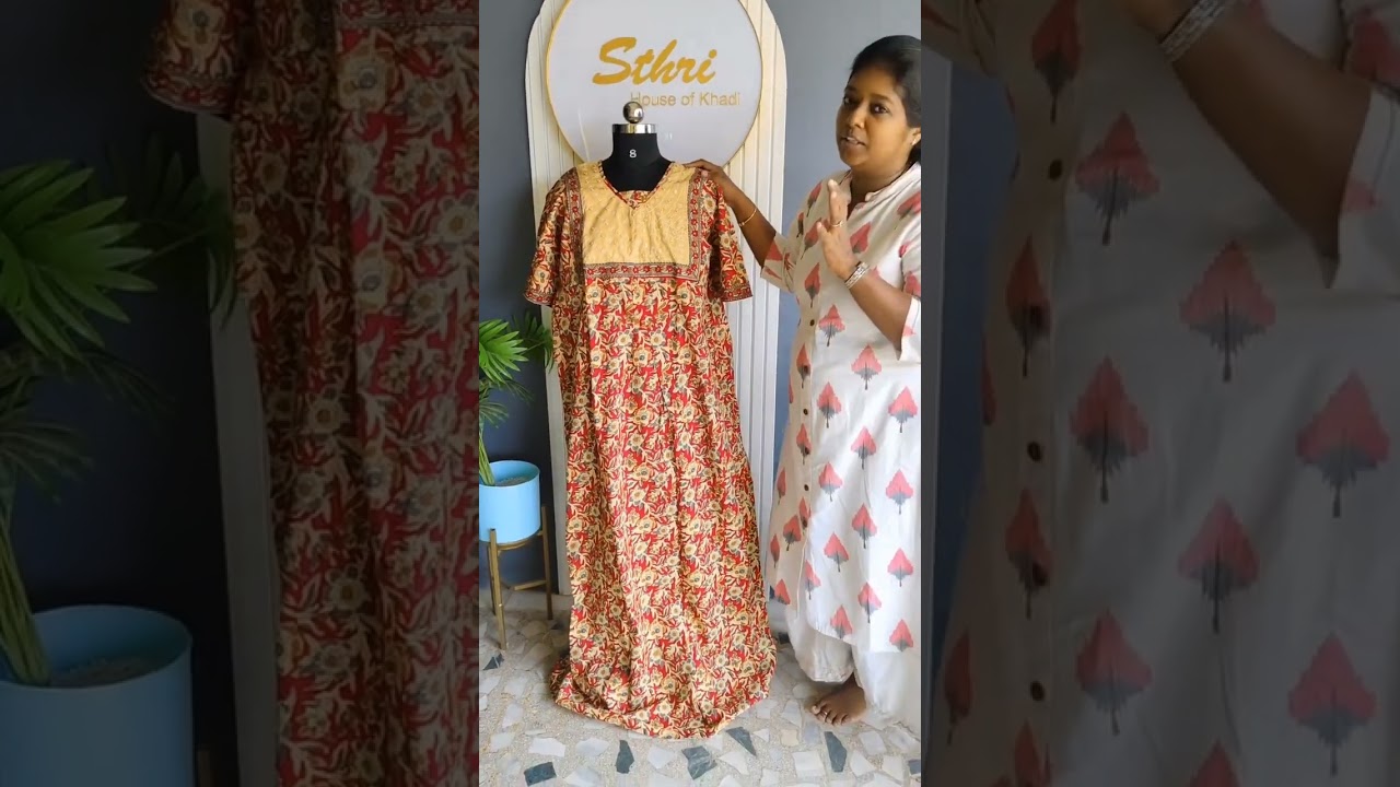 pure jaipur soft cotton mirror work nighties Free Size 350+shipping sthricotton.com