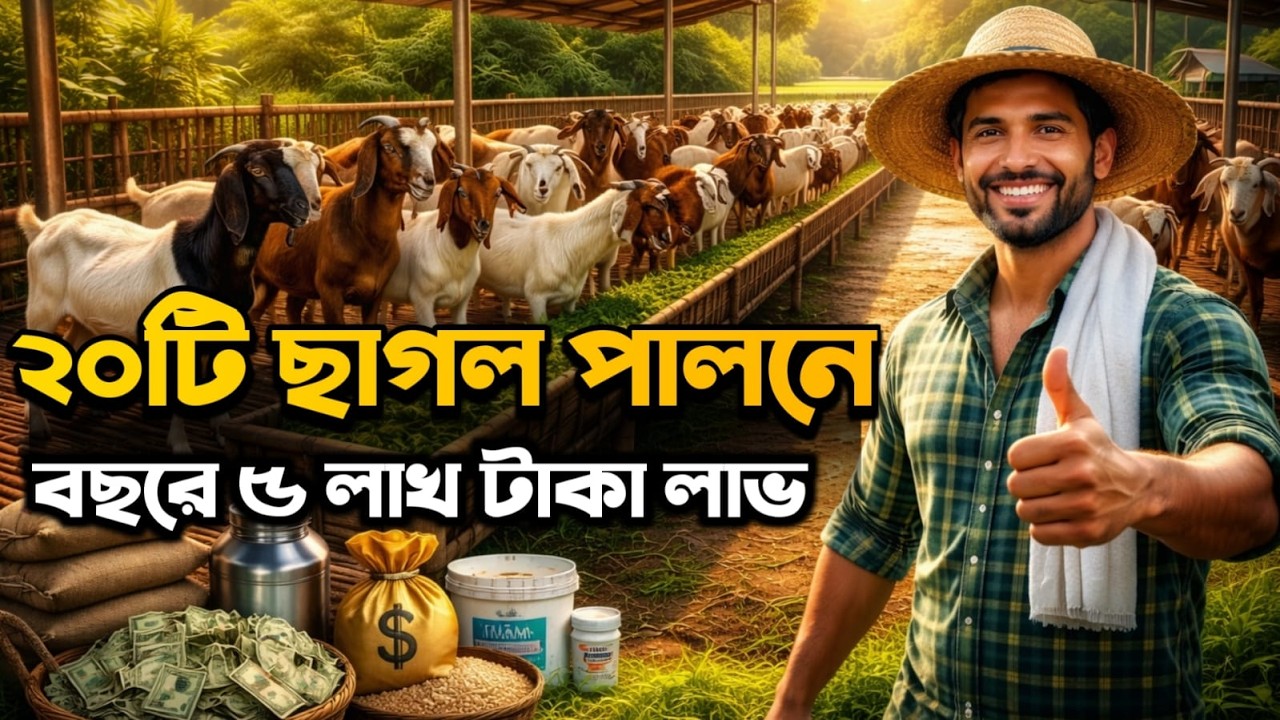 ২০টি ছাগল দিয়ে বছরে ৫ লাখ টাকা লাভ আধুনিক ছাগল খামার সম্পূর্ণ গাইড | KrishokBD
