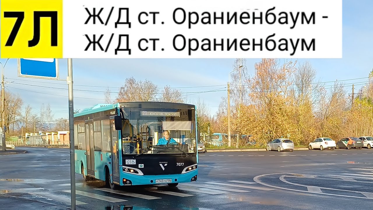 Автобус 7Л. Ж/Д ст. Ораниенбаум - Ж/Д ст. Ораниенбаум (кольцевой)