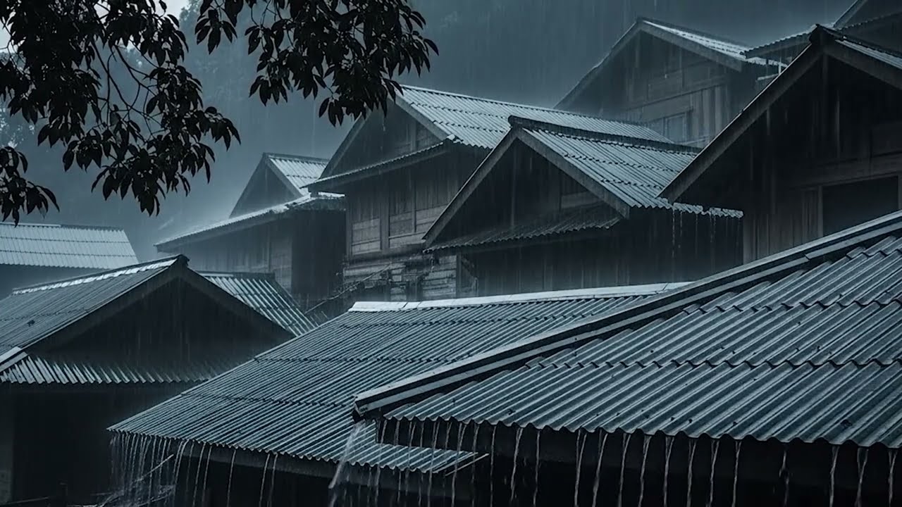 Perfect Sleep Ambience | Intense Rain & Thunder on Metal Roof in Woods