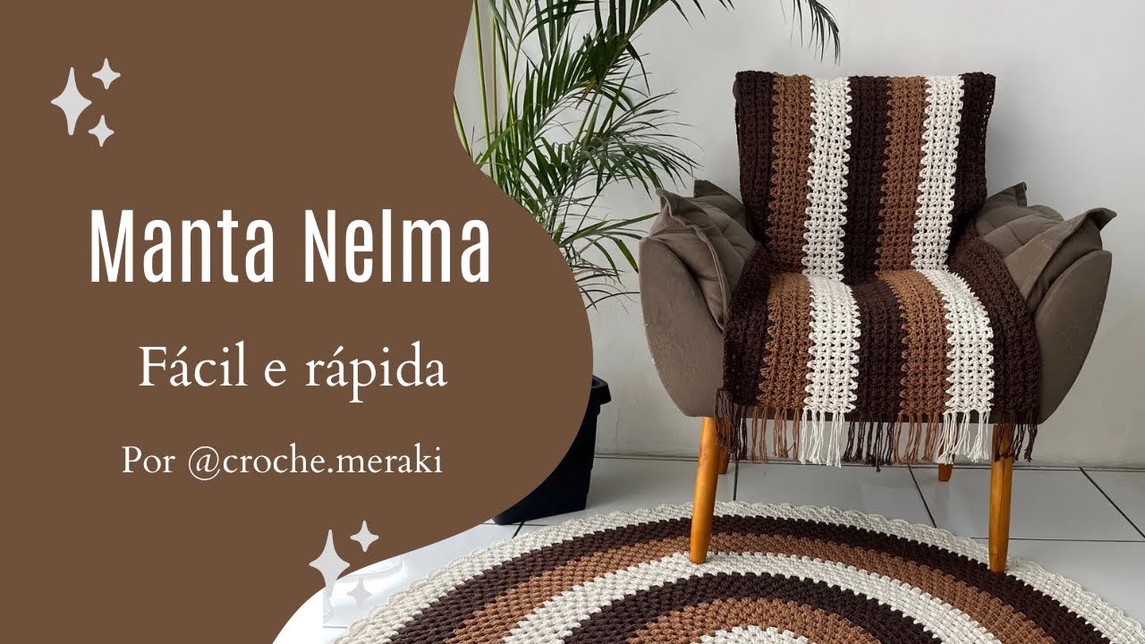 Manta de crochê Nelma - Fácil e rápida - Por Croche Meraki