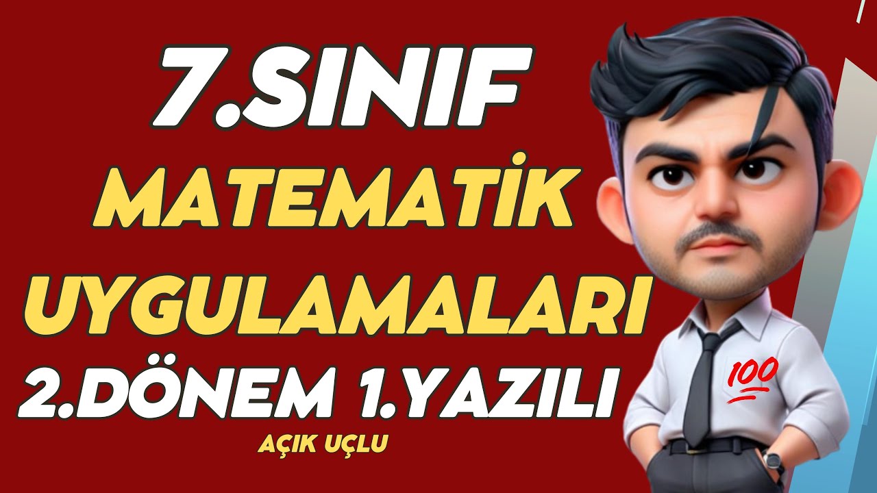 7.Sınıf Matematik Uygulamaları 2.Dönem 1.Yazılı Soruları ve Cevapları 2025 Yeni (%99 Çıkabilir 😊😊😊 )