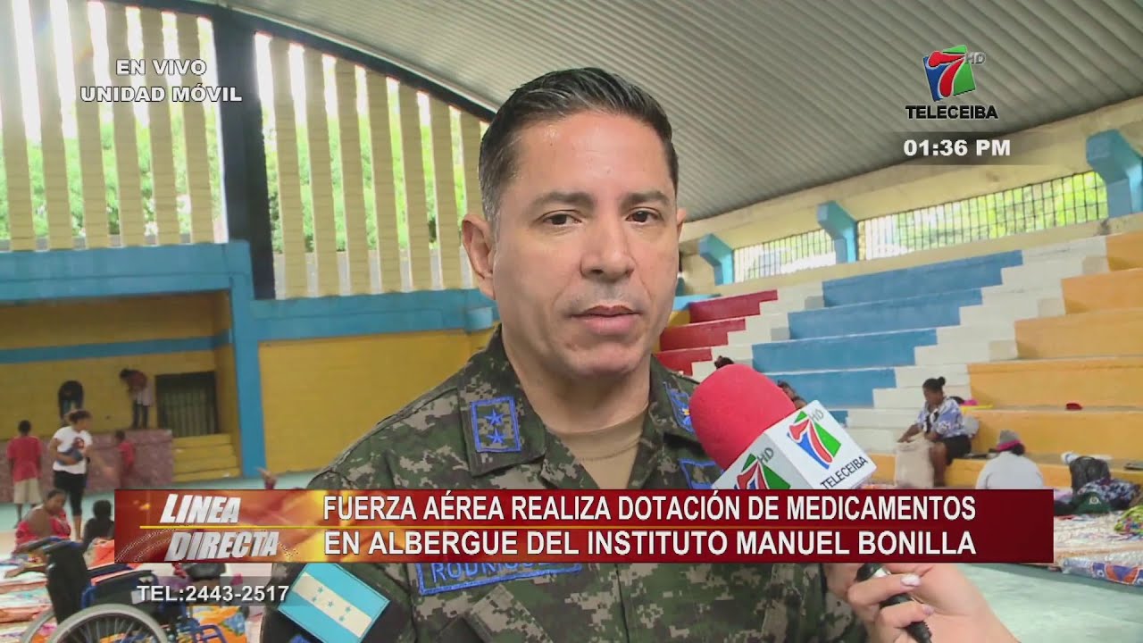 Fuerza Aérea realiza dotación de medicamentos en albergue del Instituto Manuel Bonilla en La Ceiba
