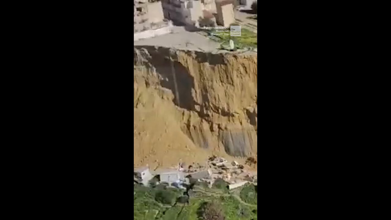 Sicilian Town Left  Hanging After Landslide