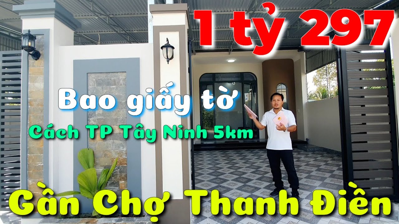 Bán 2 căn nhà mới 3 phòng ngủ 3 toilet gần Chợ Thanh Điền Tây Ninh sổ hồng riêng giá 1 tỷ 297 triệu