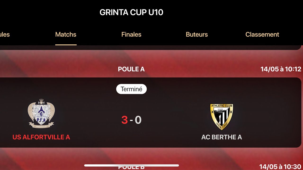 Grinta Cup U10 2éme match de poule Us Alfortville vs AC Berthe