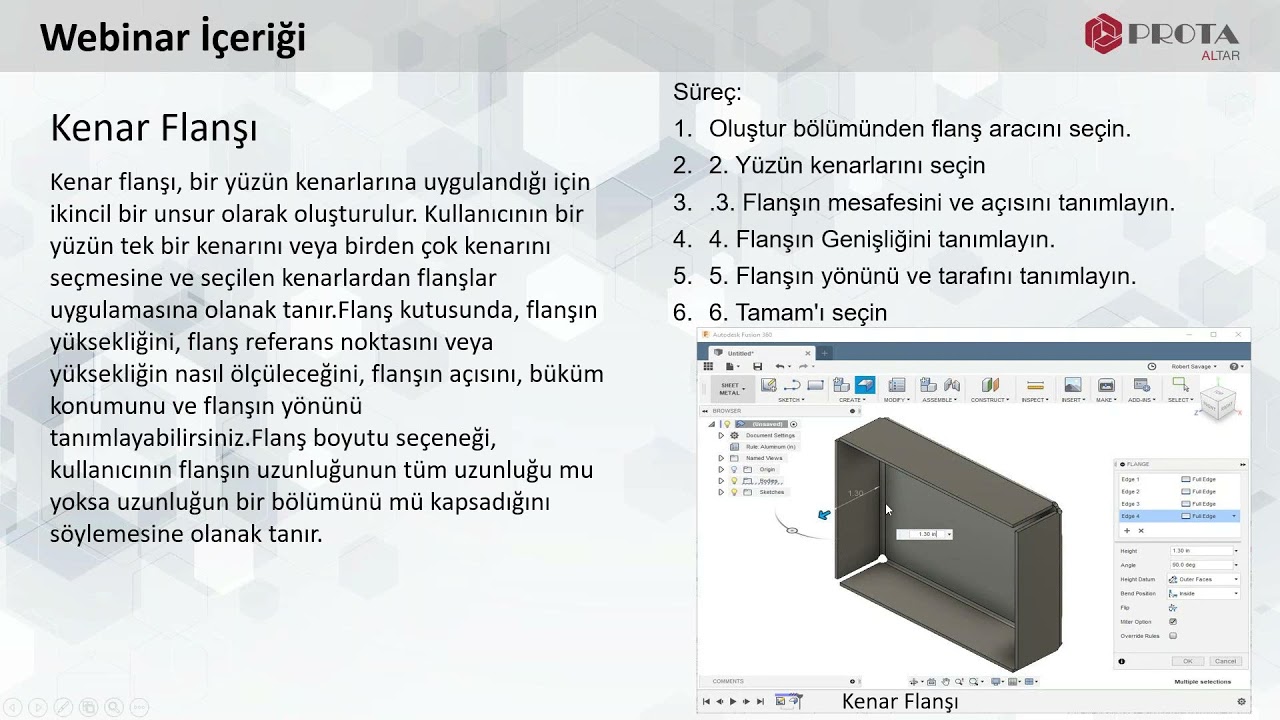 Autodesk Fusion 360 ile Sac Levha (Sheet Metal) Tasarımı Oluşturma Webinarı