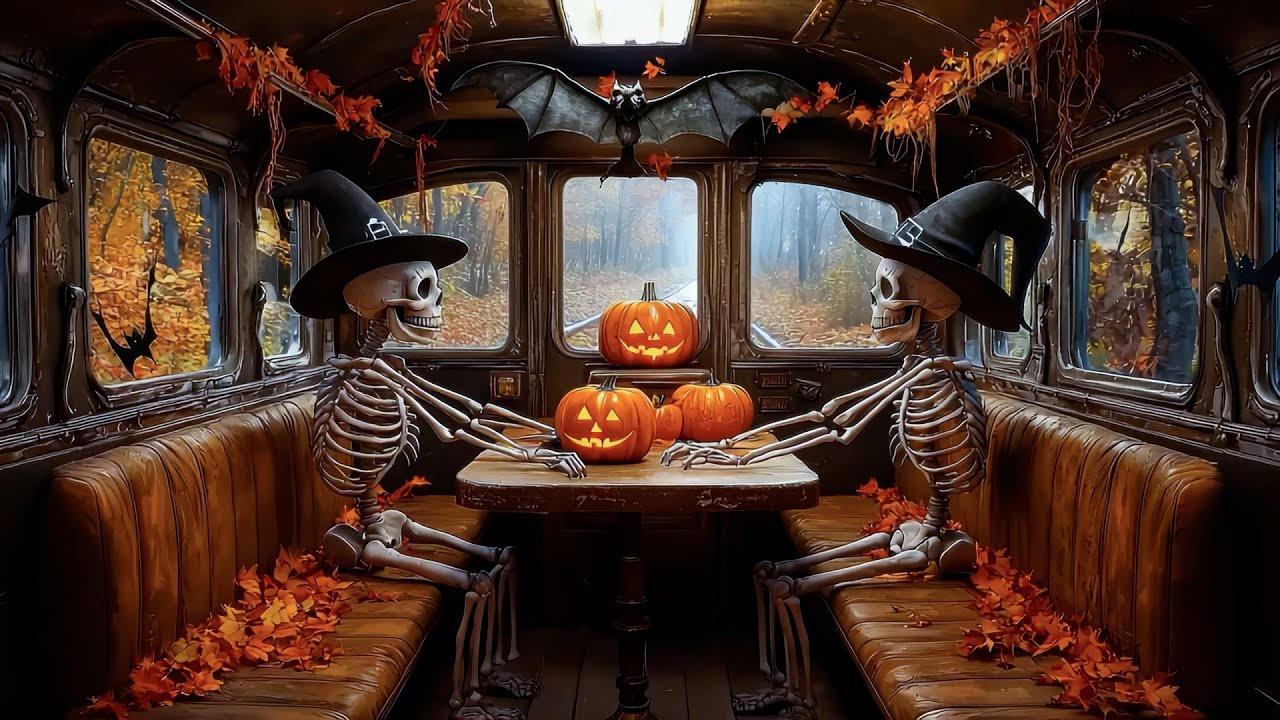 Relaxing Halloween Ambience 🎃 Ghostly Night at the Abandoned Mansion 👻 Creepy Sounds