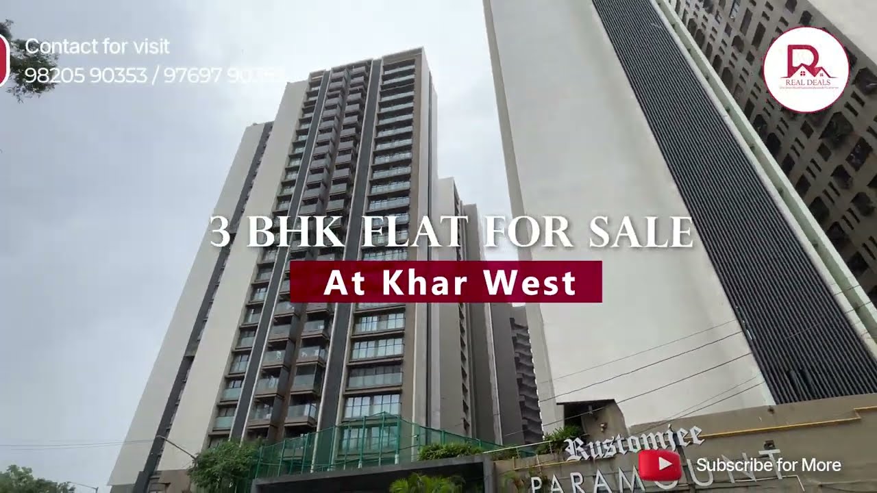 3 BHK Luxury Flat for Sale at Rustomjee Paramount | Khar West |  ₹9.68 Cr | Realdeals