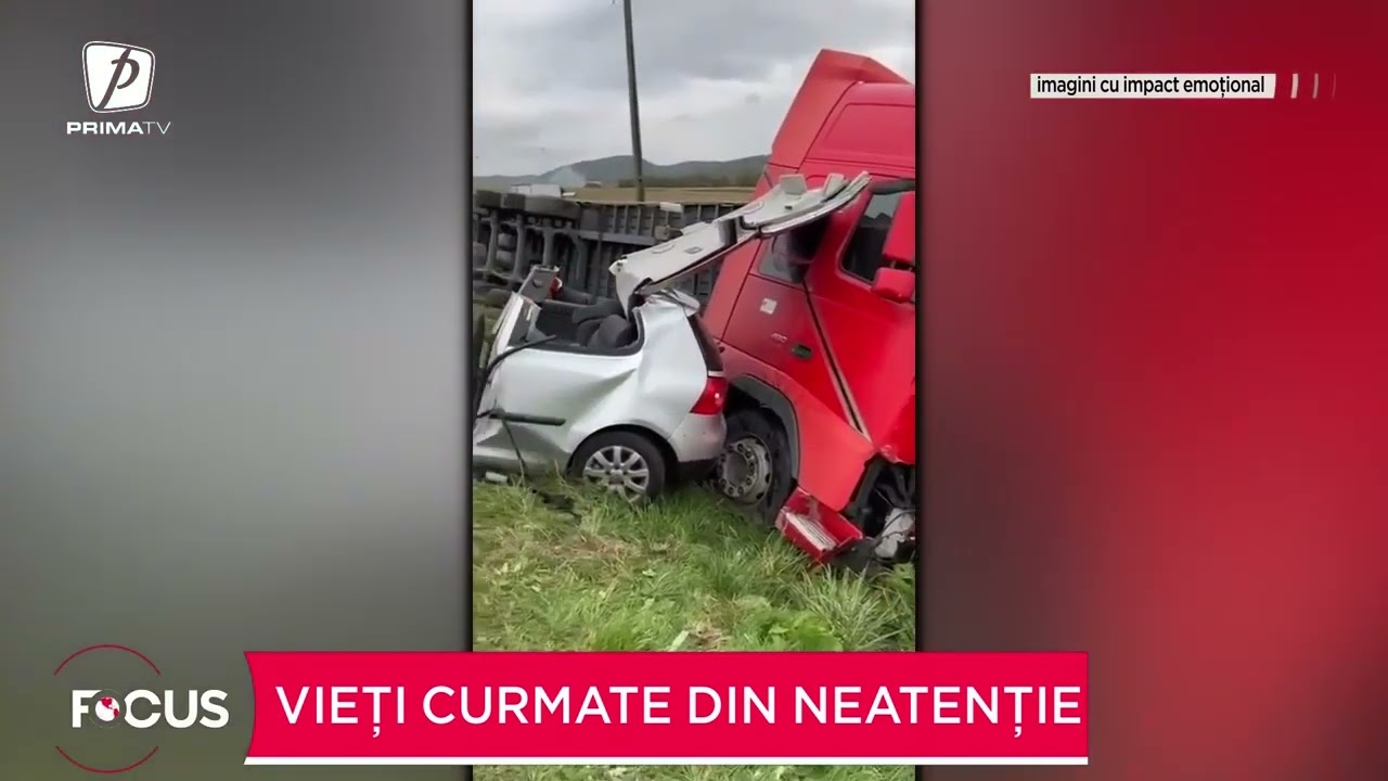 Accident cumplit în Cluj. Doi studenţi au murit după ce maşina lor s-a izbit de un TIR