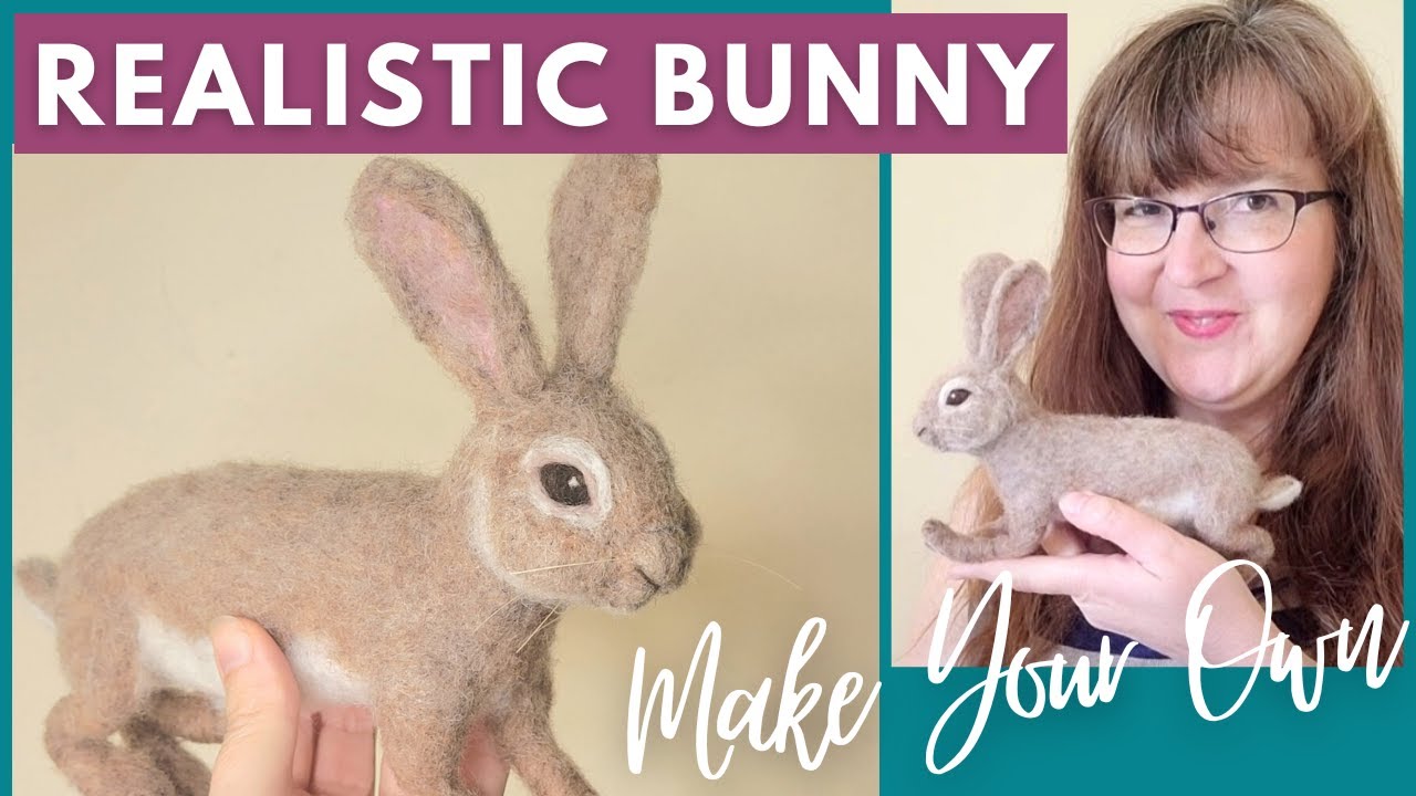 How to make a REALISTIC NEEDLE FELTED BUNNY | Cute Wild Rabbit from Wool | Time Lapse Tutorial | DIY