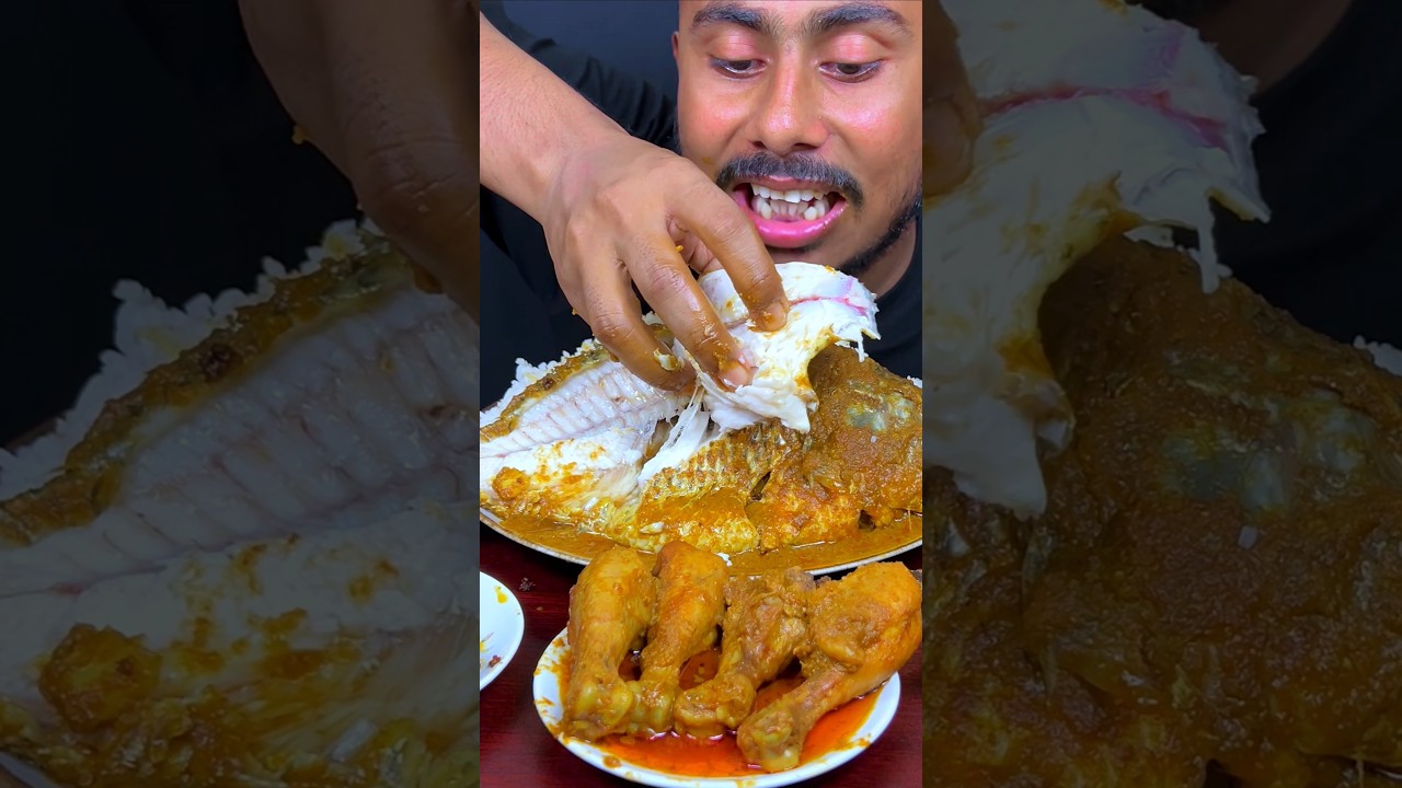 Very Spicy Whole Fish Curry Eating #mukbang #asmr #shortvideo #shorts #viralshort #eating #food