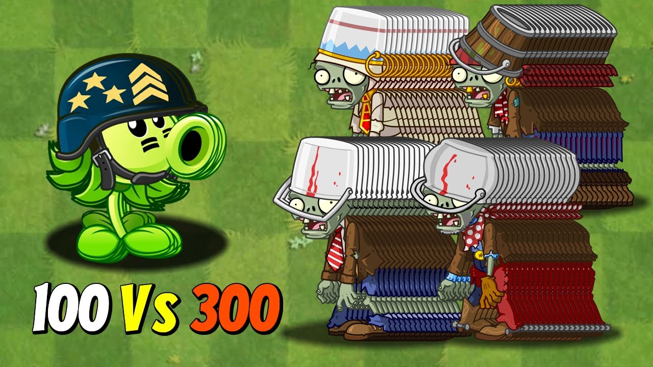 PVZ 2 Challenge - 100 Plants Vs 300 Zombies Level 5 - Who Will Win?
