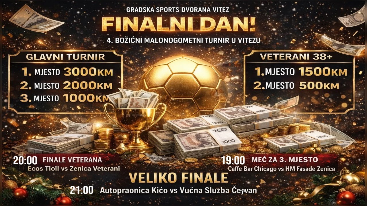 FINALNI DAN u Vitezu! 🔥 Božićni malonogometni turnir 2025 | 8000 KM nagrada