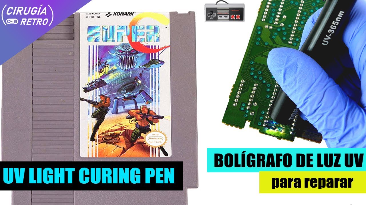 Operación Super C: Reparando con bolígrafo de luz UV / NES / Nintendo / 4K